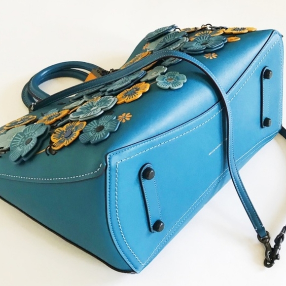 Coach Tea Rose Rogue Tote - Picture 4 of 5